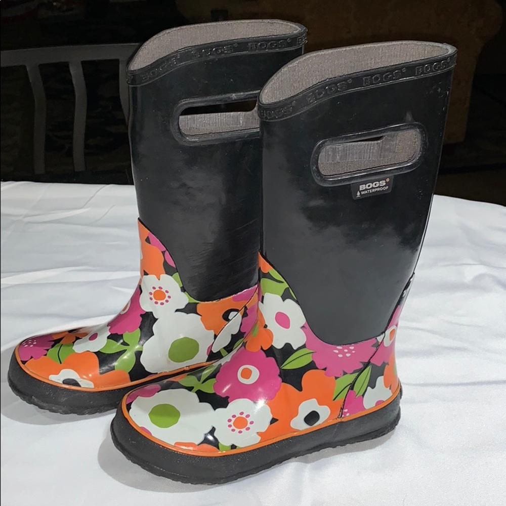 BOGS Girls Floral Flower Waterproof Rainboots